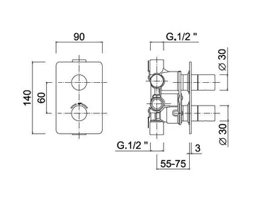 MY FUTURE - 8277 - Thermostatic chromed brass shower mixer by Rubinetteria Giulini - view 3